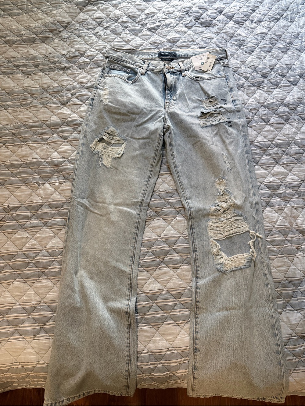 Aeropostale Light Wash Distressed Flare Jeans